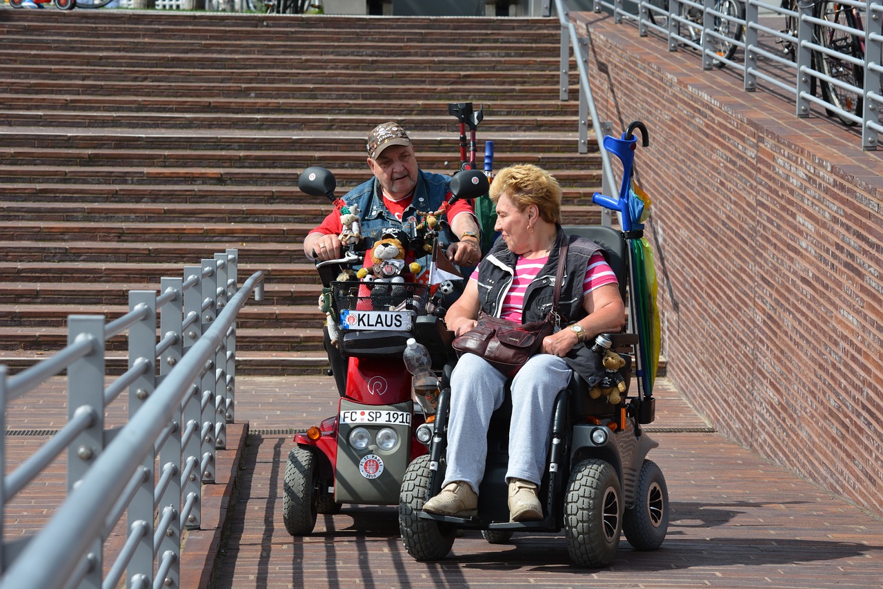 disabled using power wheelchairs
