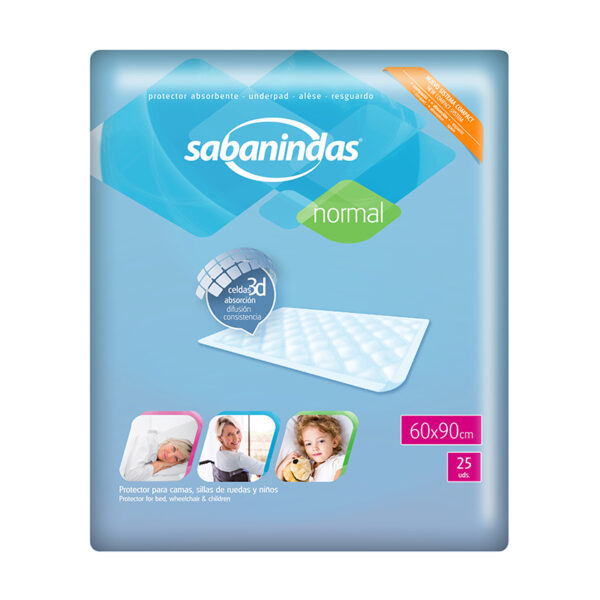 INCONTINENCE SHEETS 60 X 90 CM  SABANINDAS PCK 25