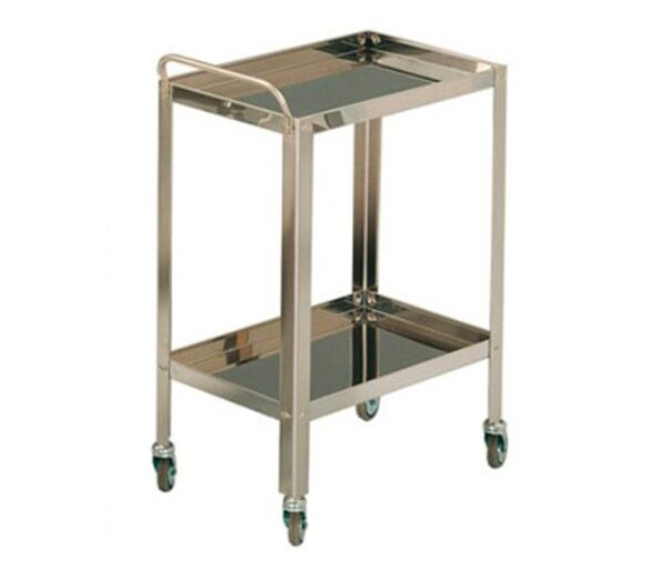 TROLLEY DRESSING SS ON WHEELS 60X40X80 CM 2 SHELF