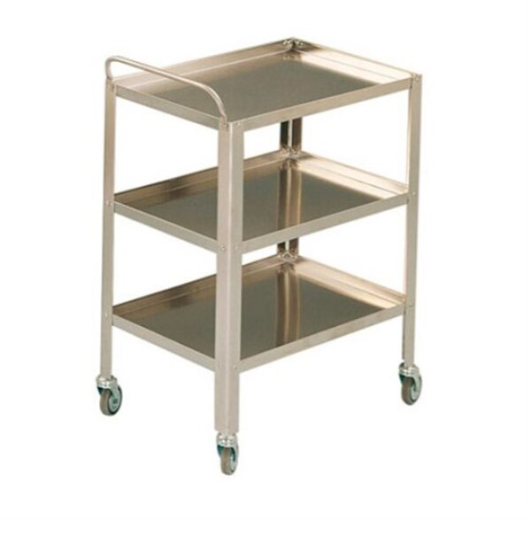 TROLLEY DRESSING SS ON WHEELS 60X40X80 CM 3 SHELF