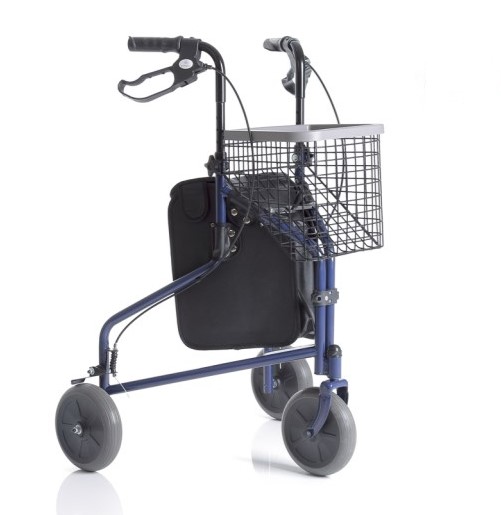 ROLLATOR 3 WHEEL WITH BASKET BLUE CYRO