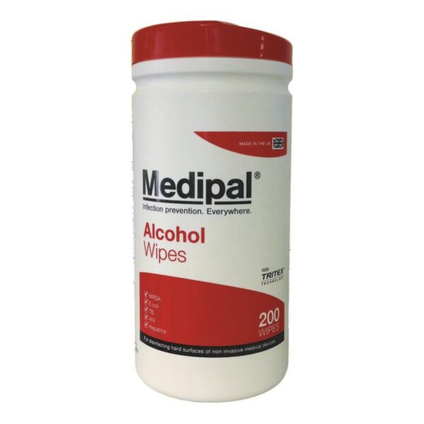 WIPES ALCOHOL MEDIPAL TUB OF 200