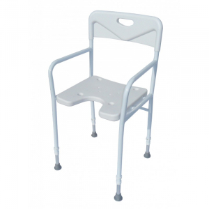 SHOWER CHAIR WITH ARM AND BACK ALUMINIUM