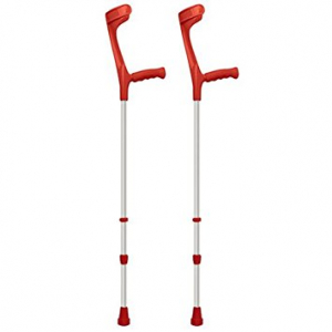 CRUTCH DOUBLE ADJUSTABLE RED 85 - 107 CM 130KG MAX