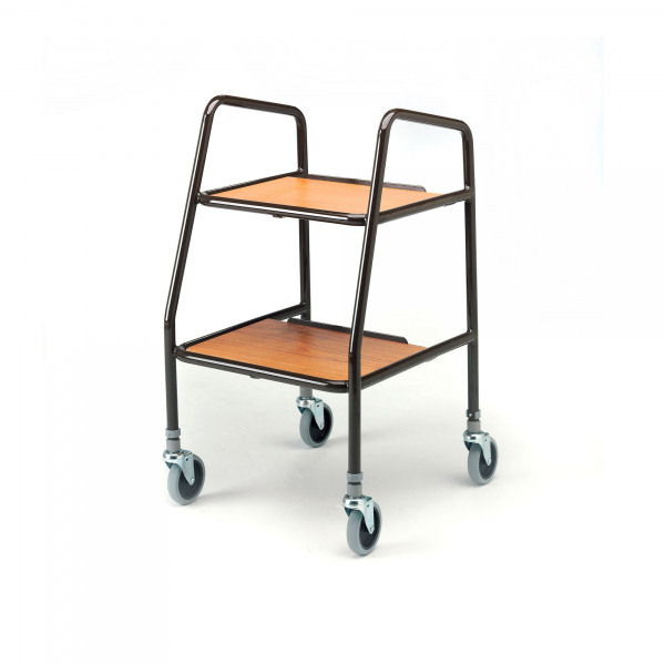 HANDY TROLLEY WITH LAMINATED WOODEN TRAY FIXED HEI